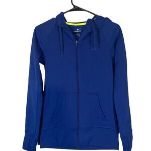 Nike Blue Therma Fit Long Sleeve Hooded Full Zip Athletic Jacket Women Sz XS